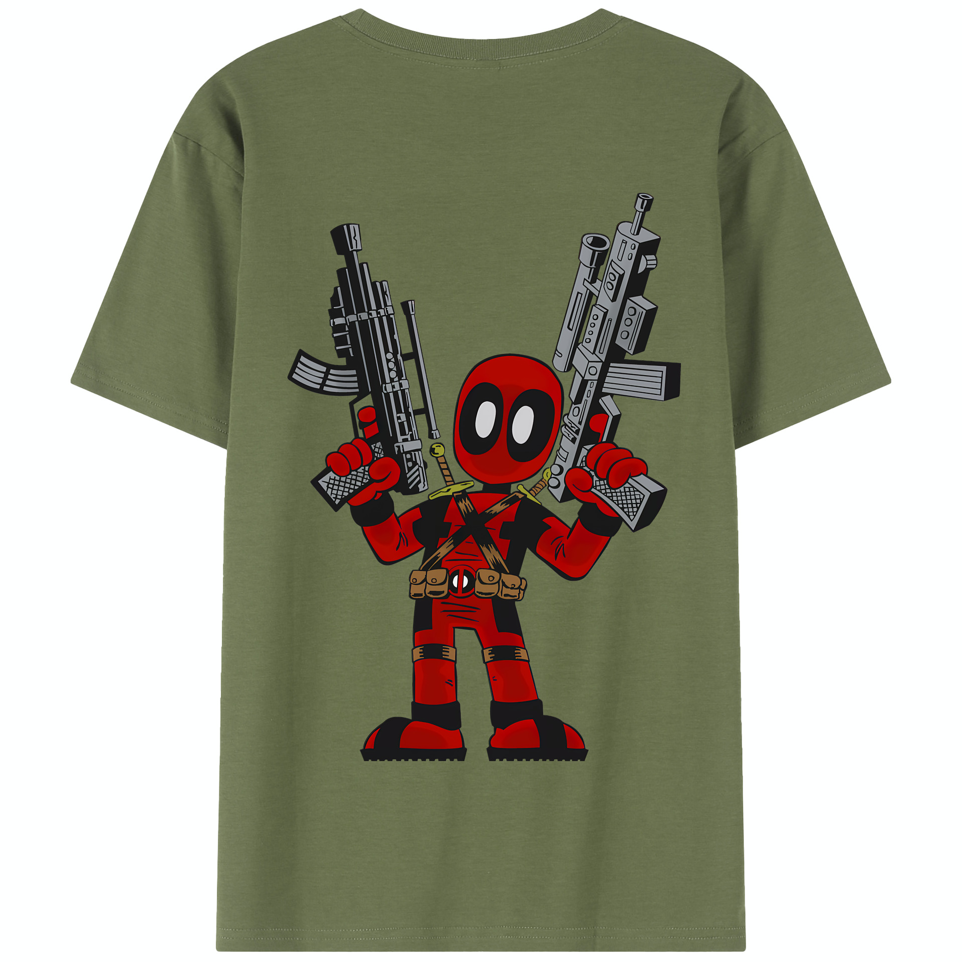 （画像用） Deadpool デッドプール 綿100％半袖Tシャツ（背面プリント）